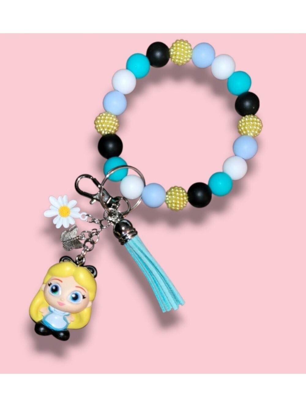 Disney's Doorables Alice in Wonderland Purse Tote Charm Keychain Bracelet